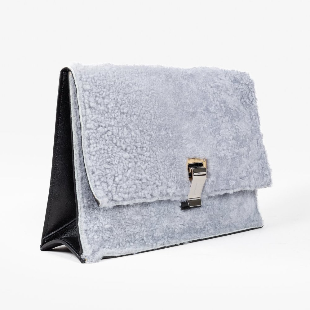 Proenza Schouler Fall 2013 Lavender Shearling Lunch Clutch